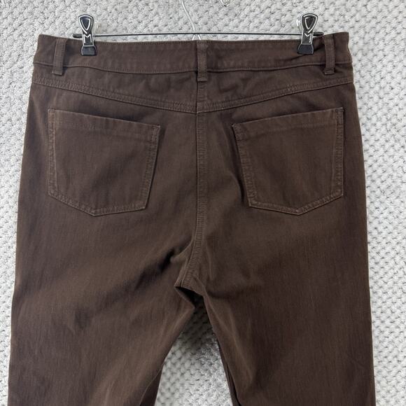 J McLaughlin Pants Women 12 Brown Mid Rise Slim Pockets Stretch Button Zip - Picture 12 of 15